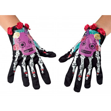 Γάντια Σκελετός με Λουλούδι